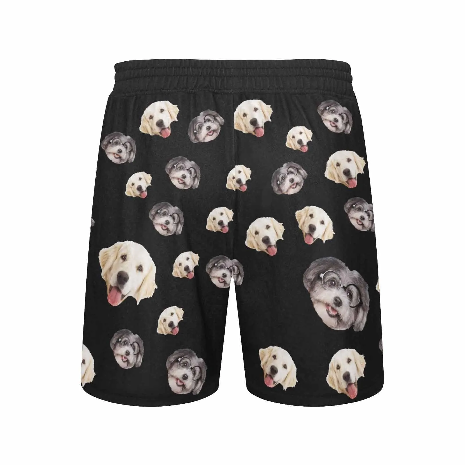 Custom Swimming Trunks Personalized Two Pet Faces Men's Quick Dry Swim Shorts for Summer
