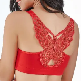 Deep V Wireless Lace Gather Breathable Adjustable Bras