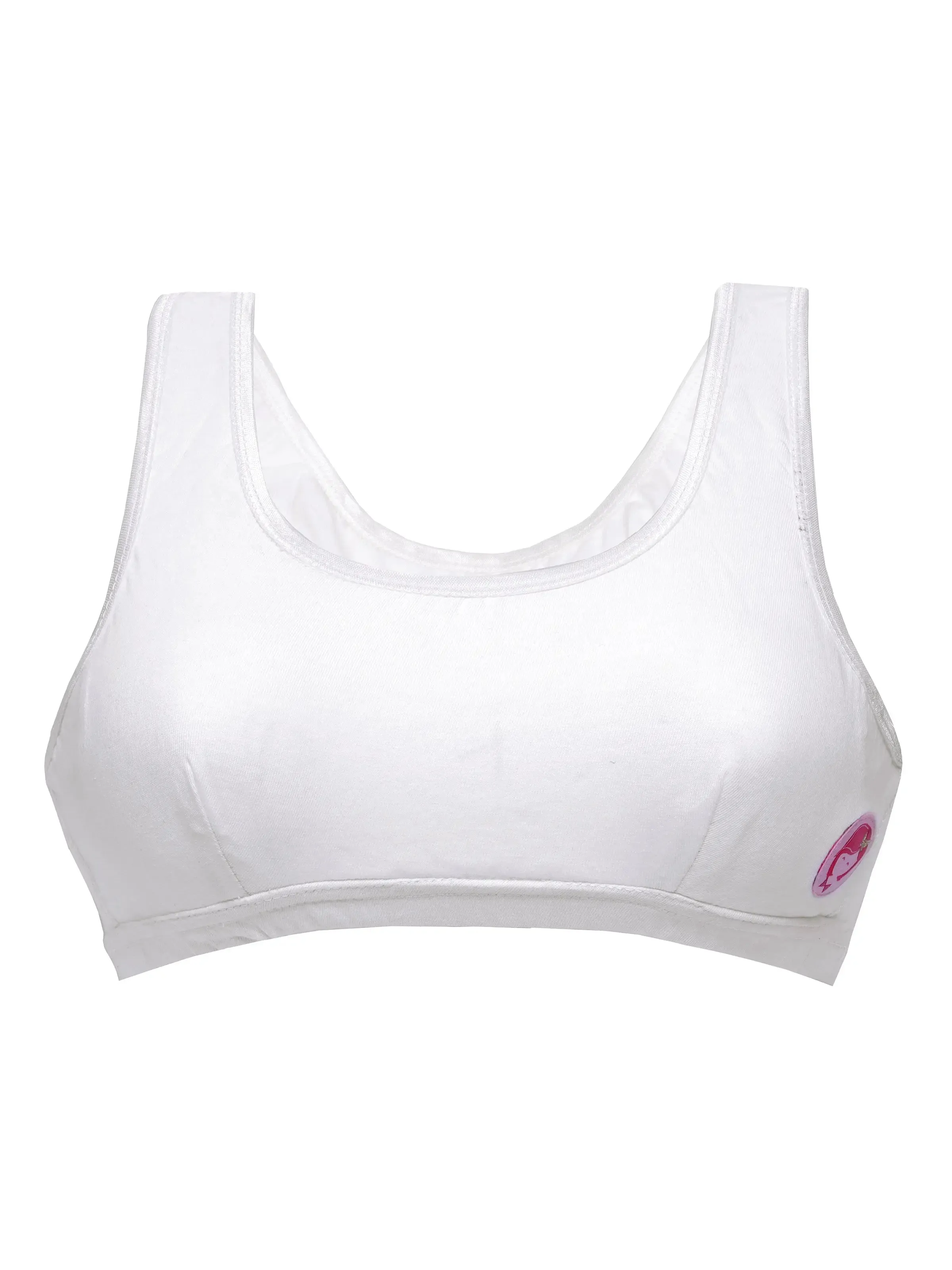 DOUBLE-LAYER BROAD STRAP COTTON SPORTS BRA | NON-PADDED BEGINNER BRA | MULTICOLOUR