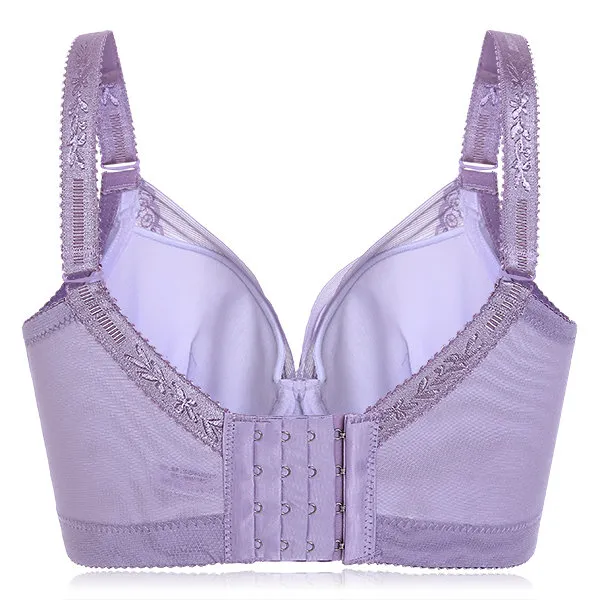 Embroidery Adjustable Gather Push Up Soft Breathable Bras