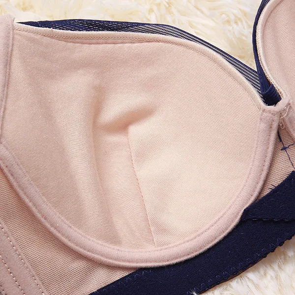 Embroidery Adjustable Gather Push Up Soft Breathable Bras
