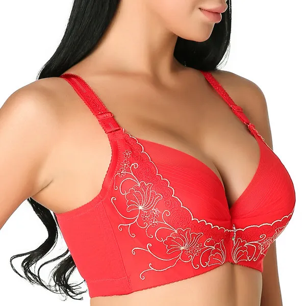 Embroidery Adjustable Gather Push Up Soft Breathable Bras