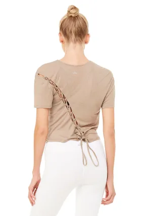 Entwine Short Sleeve Top - Gravel
