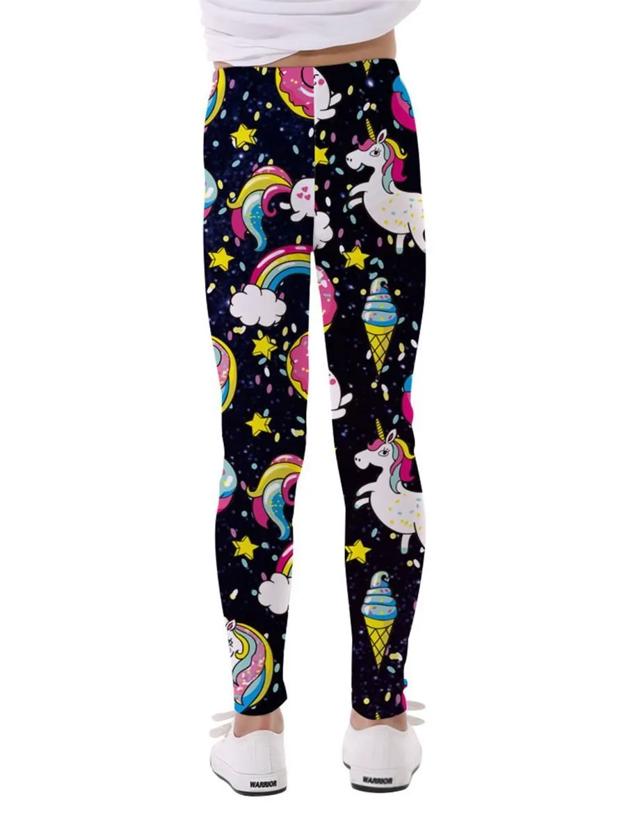 Fashion Girl Unicorn Rainbow Leggings