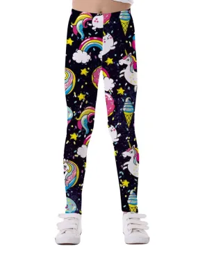 Fashion Girl Unicorn Rainbow Leggings