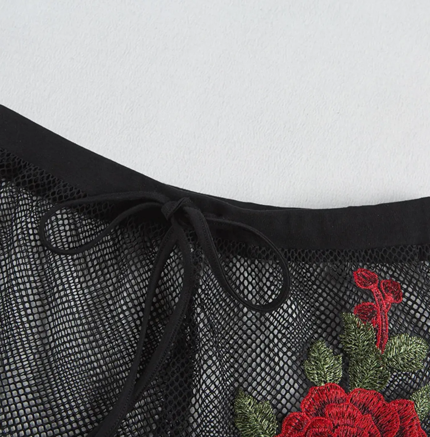 Festival Outfit Mesh Crochet Tops Shorts Costume Dancer Rave Outfit Co Ord Raven
