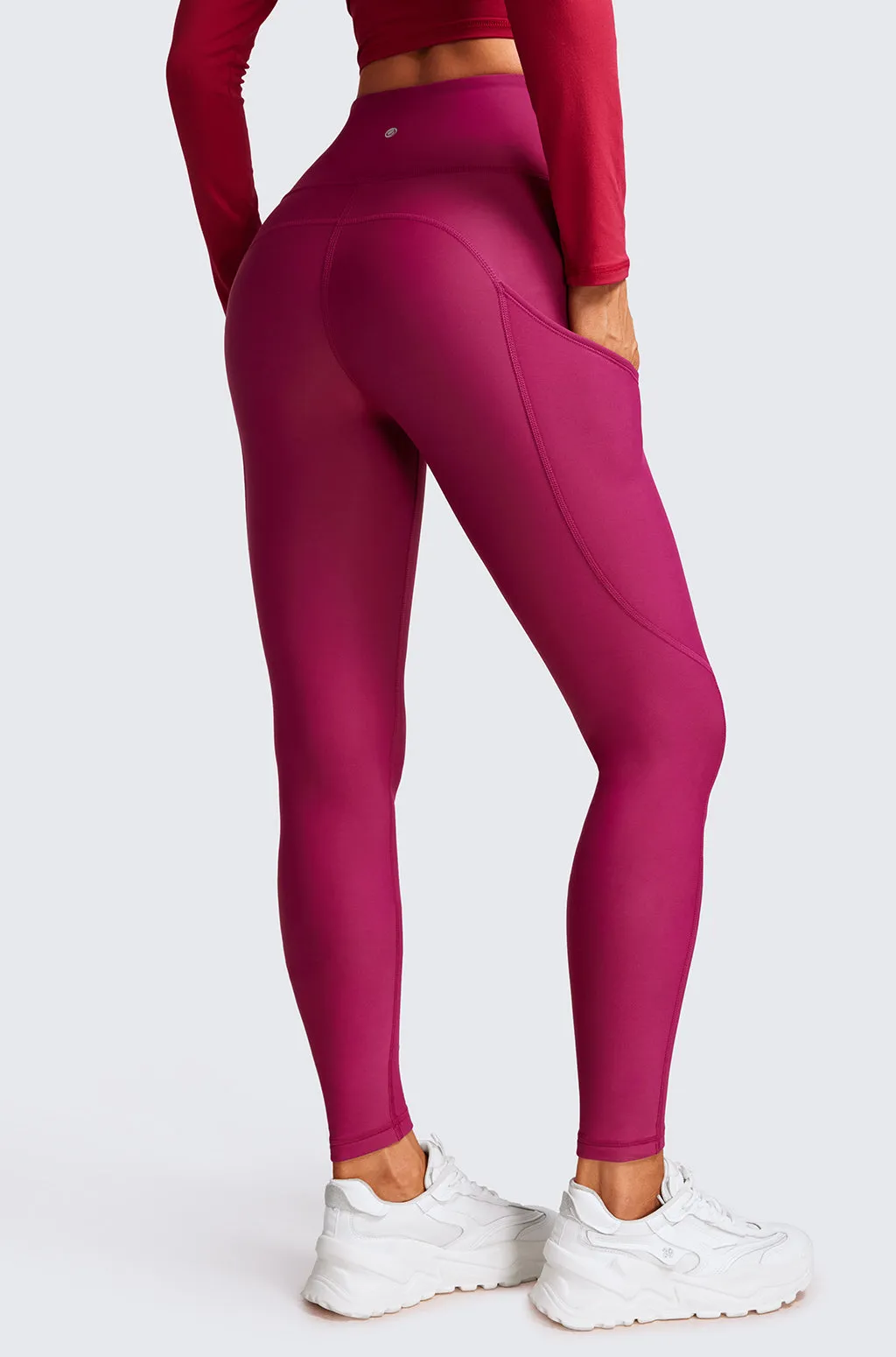 Fleece Lined Leggings with Pockets 28''