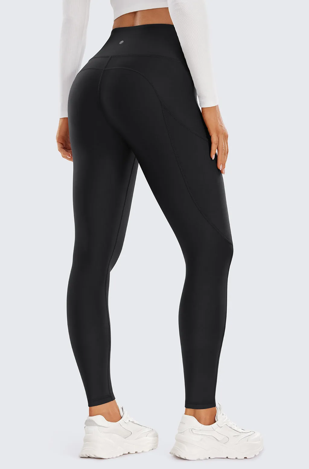 Fleece Lined Leggings with Pockets 28''