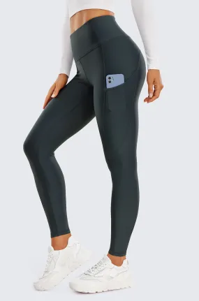 Fleece Lined Leggings with Pockets 28''