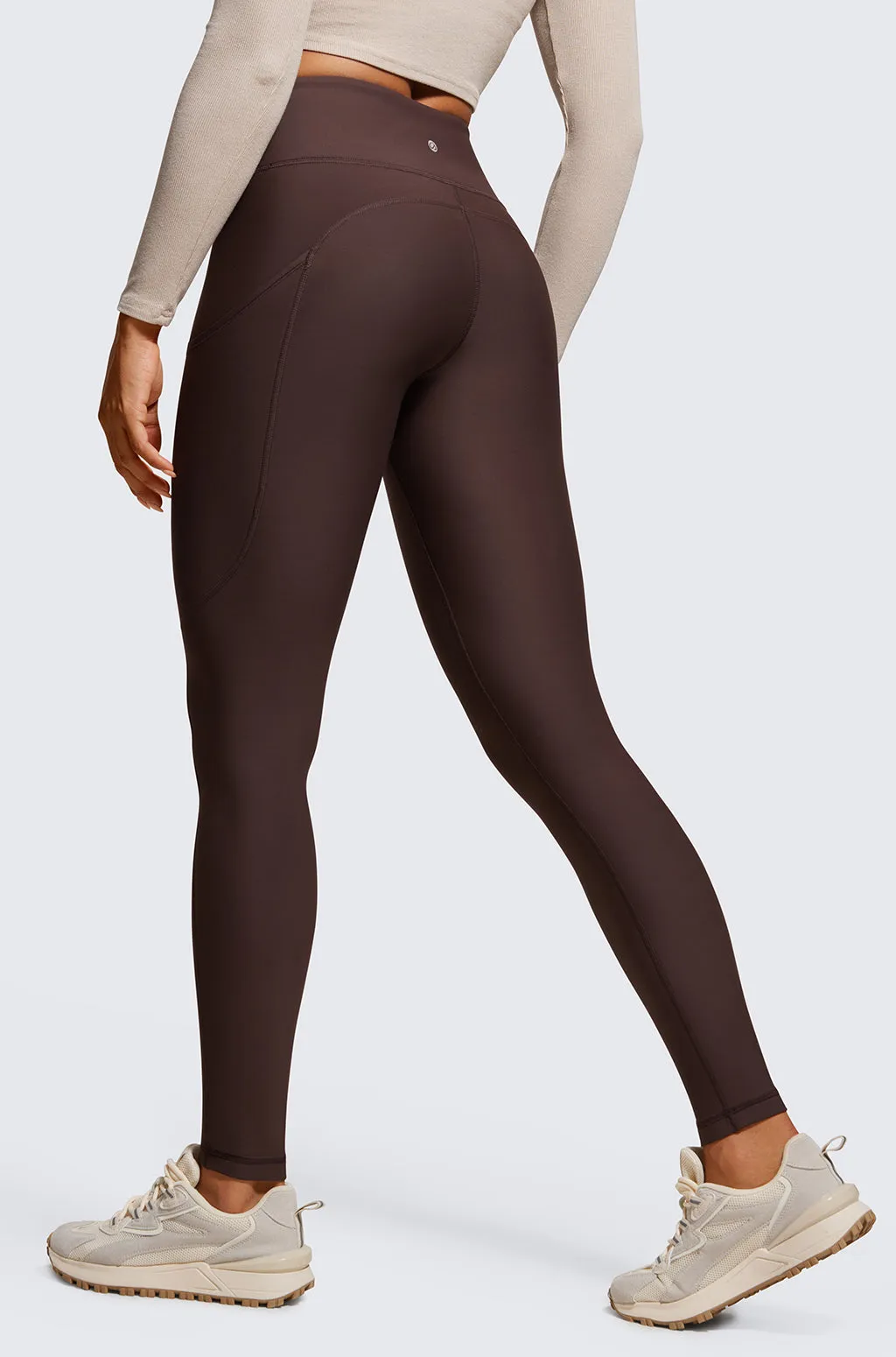 Fleece Lined Leggings with Pockets 28''