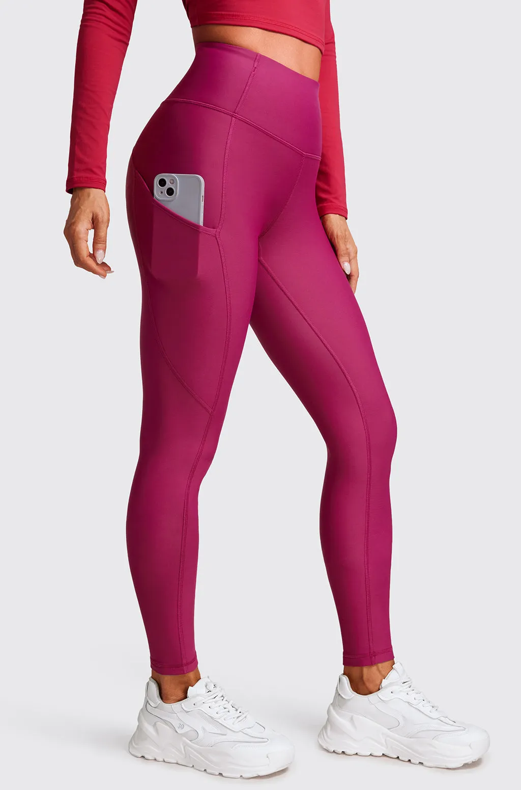 Fleece Lined Leggings with Pockets 28''