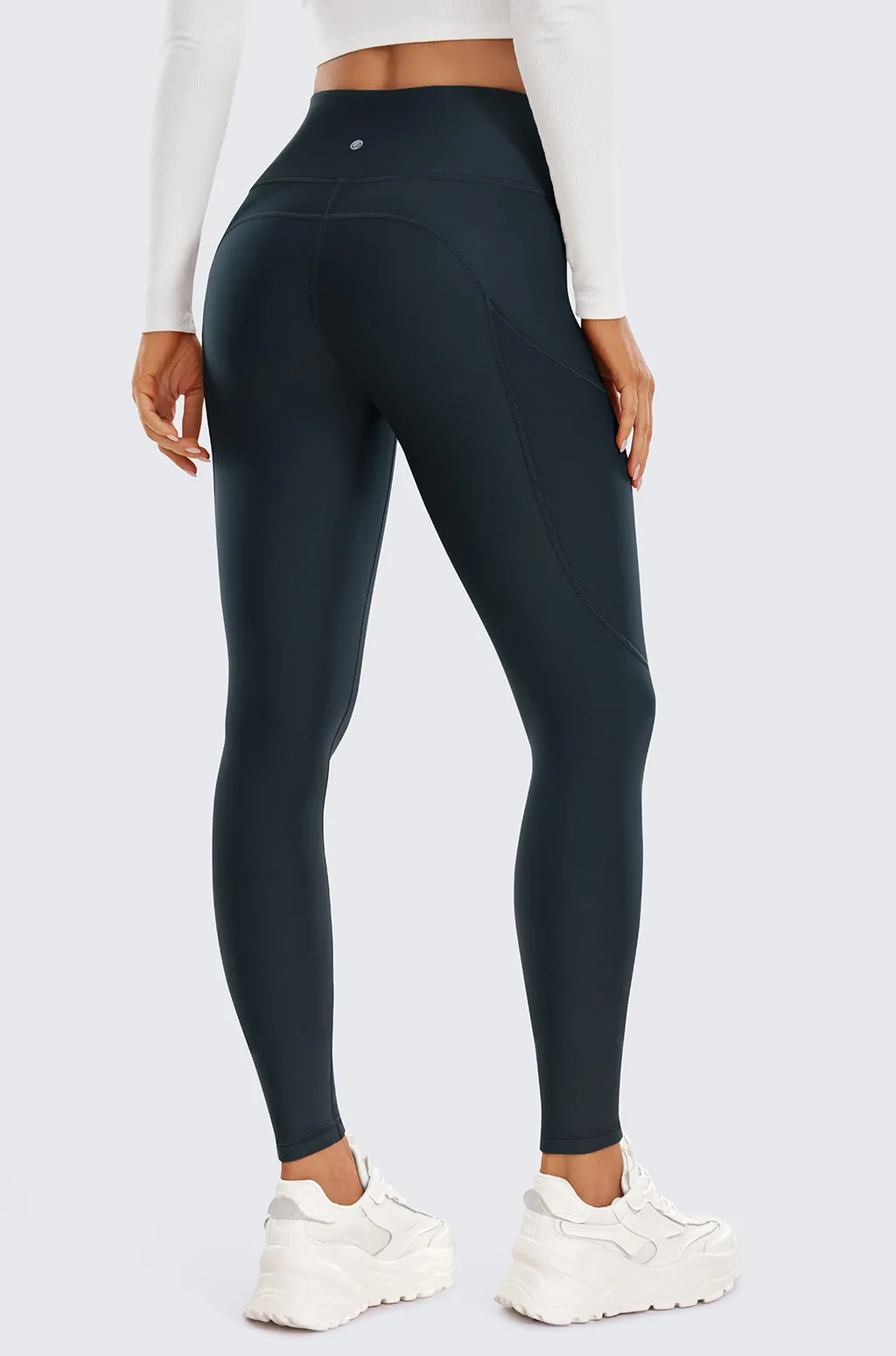 Fleece Lined Leggings with Pockets 28''
