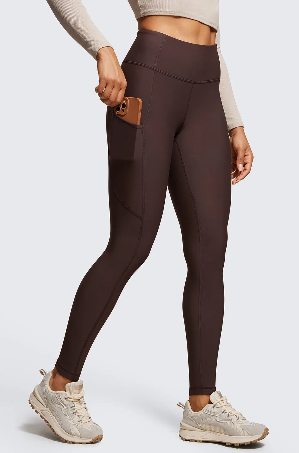 Fleece Lined Leggings with Pockets 28''