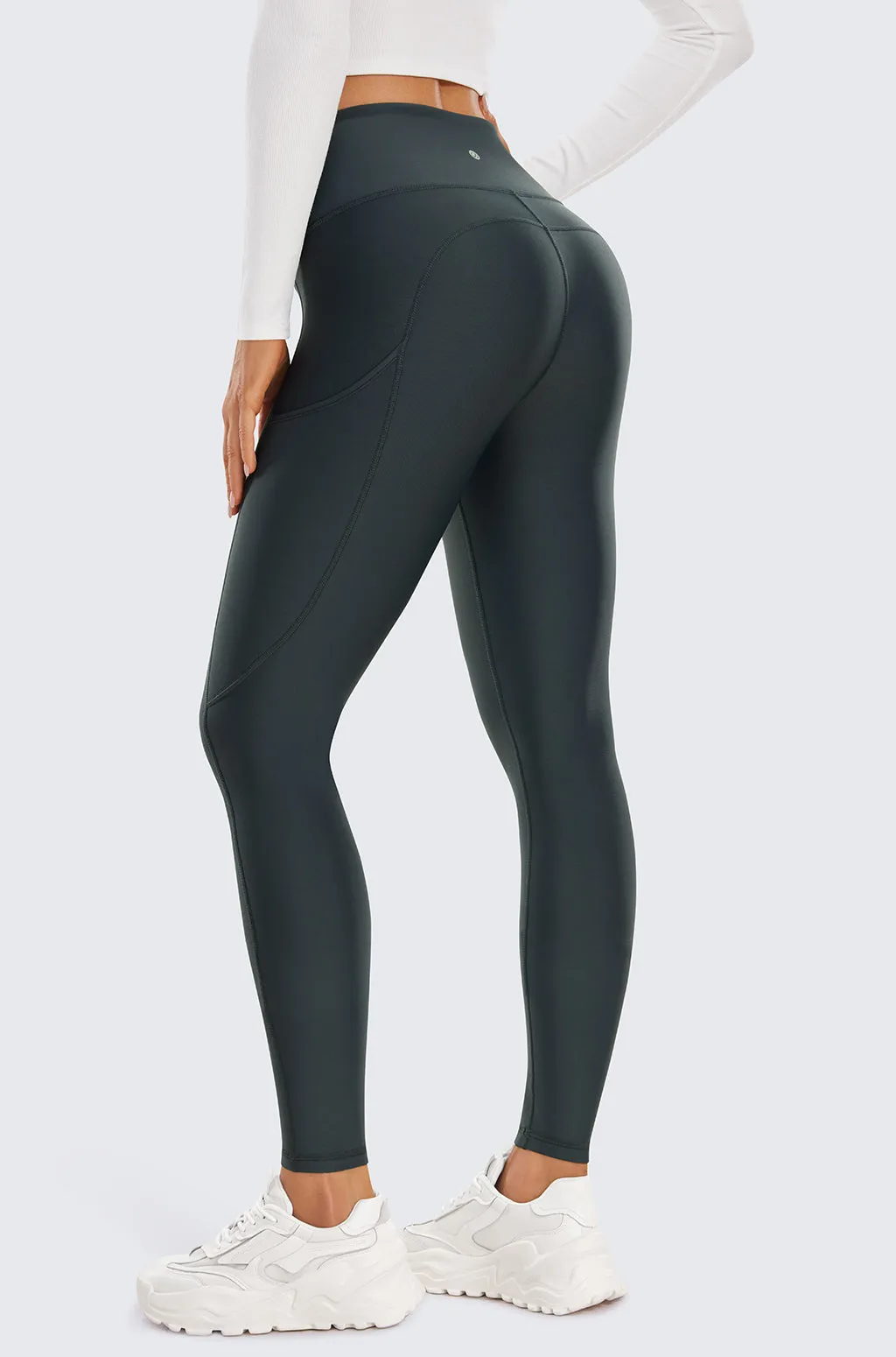 Fleece Lined Leggings with Pockets 28''