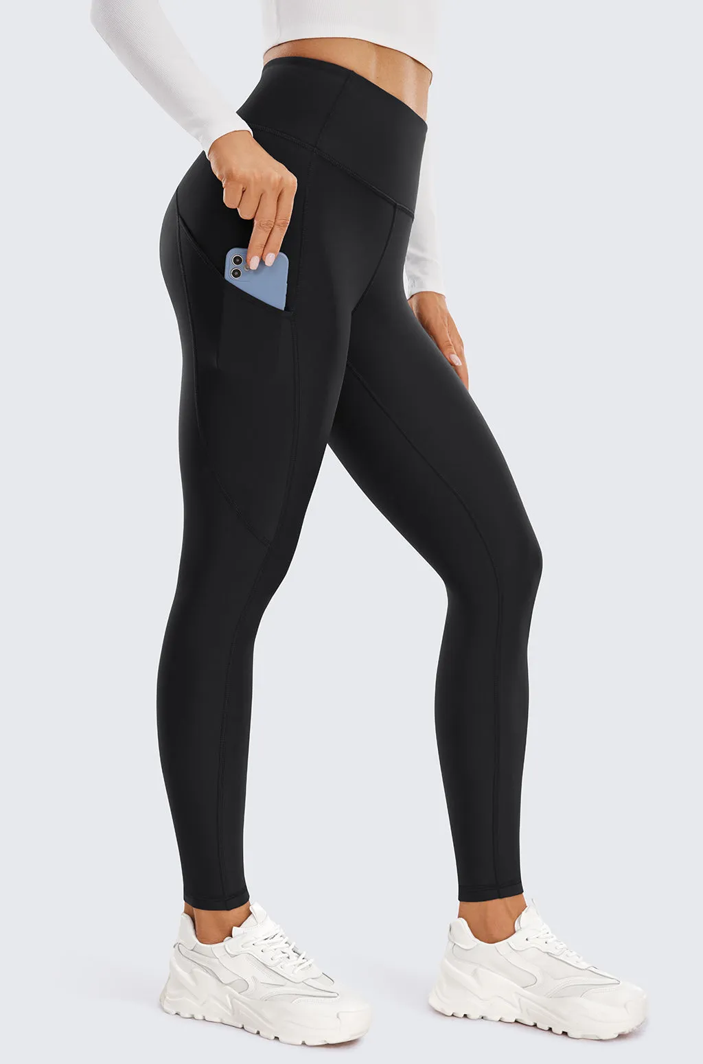 Fleece Lined Leggings with Pockets 28''