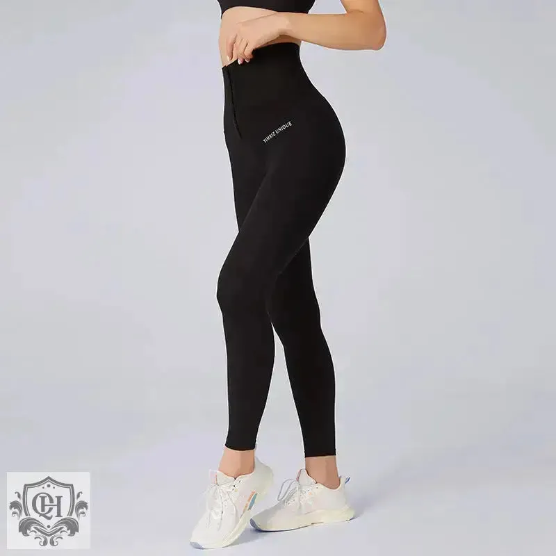 Front Zip Compression Leggings