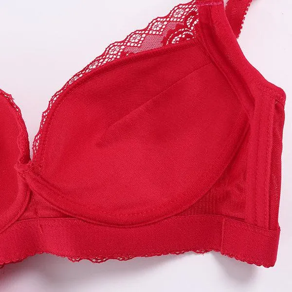 Gather Lace Adjustable Push Up Breathable Wireless Bras