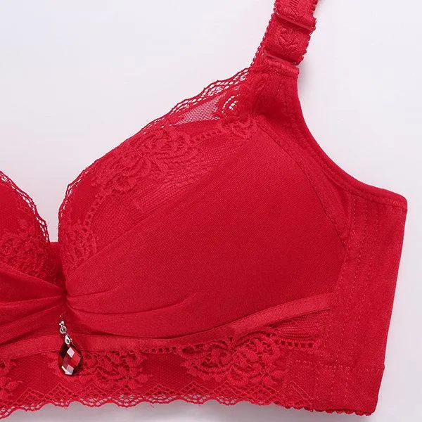 Gather Lace Adjustable Push Up Breathable Wireless Bras