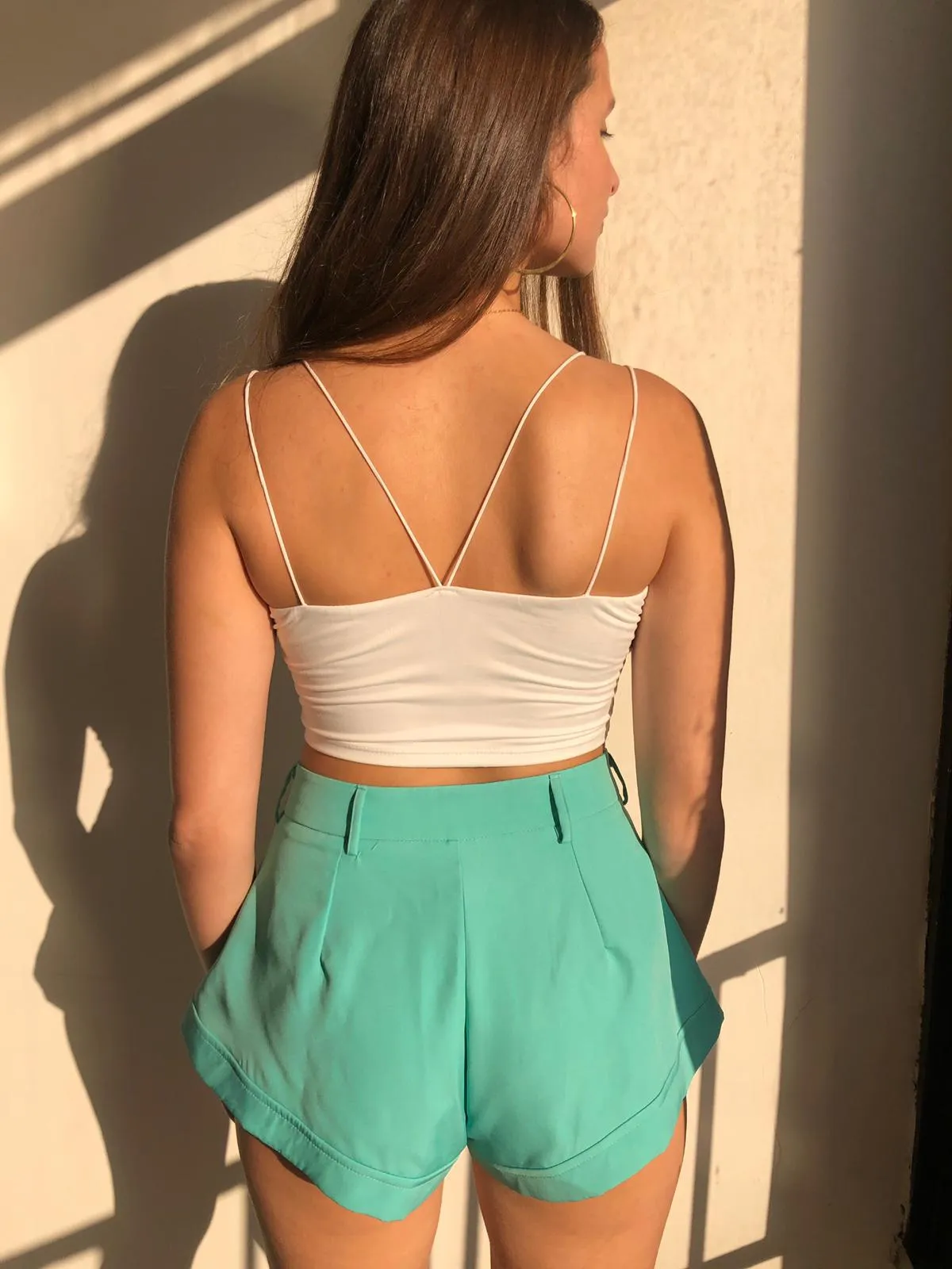 Green Flare Shorts