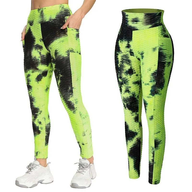 High Waist Tie Dye Seamless Workout Leggings