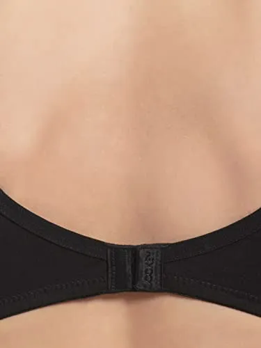 Jockey 1722 Women's Wirefree Non Padded Super Combed Cotton Elastane Stretch Medium Coverage Everyday Bra with Concealed Shaper Panel and Adjustable Straps_Black_34B