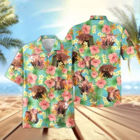 Joy Corners Beefmaster Tropical Plants Leaves 3D Hawaiian Shirt