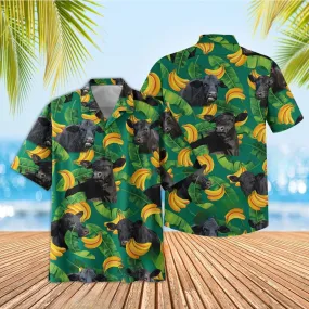 Joy Corners Black Angus Banana Green Summer 3D Hawaiian Shirt