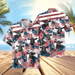 Joy Corners Black Angus Blue Colorful Summer Pattern 3D Hawaiian Shirt