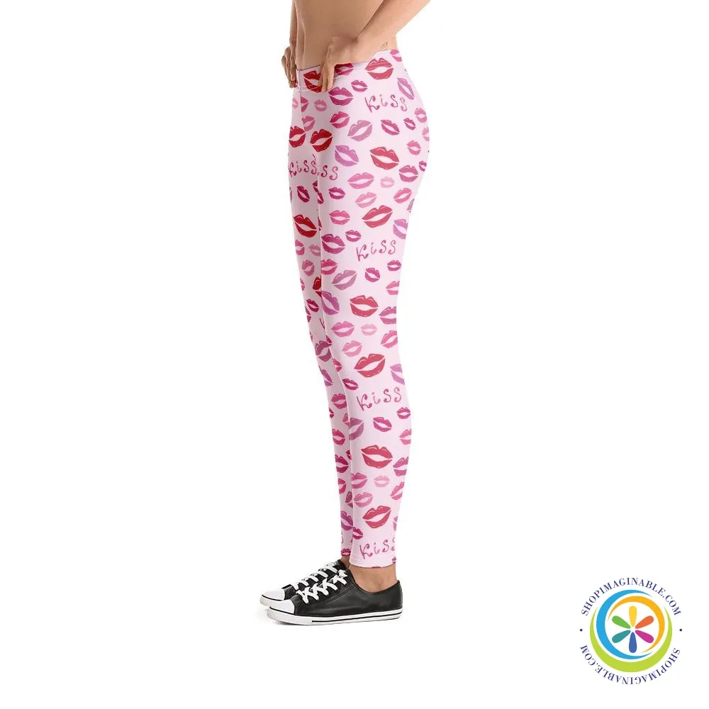 Kissing Lips Full Length Leggings