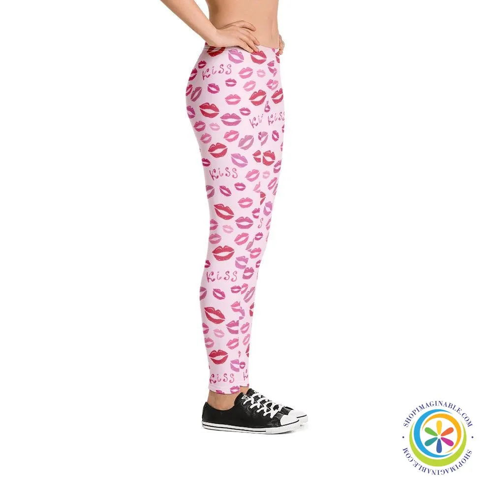 Kissing Lips Full Length Leggings