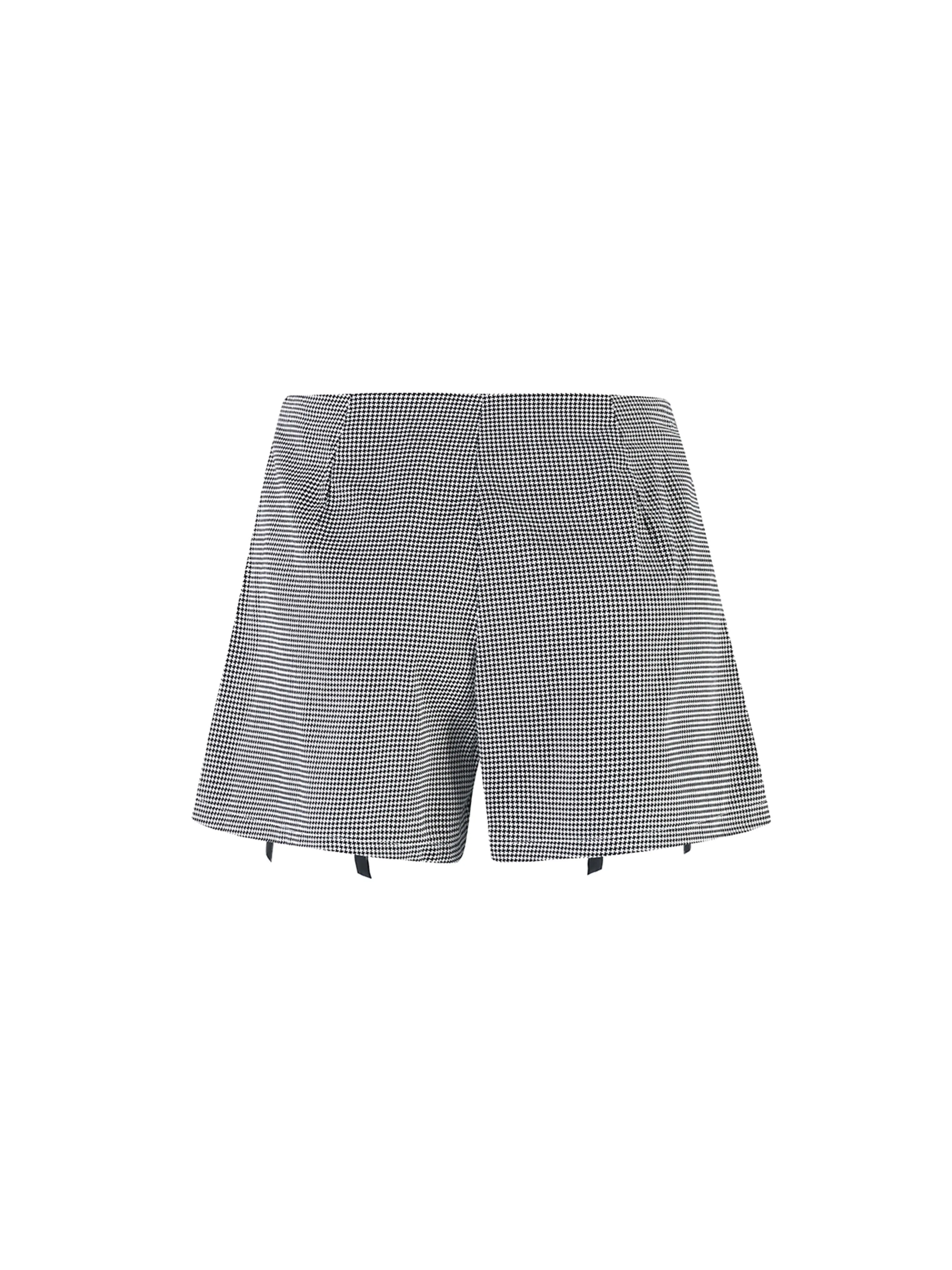 Lace Up Checkered Short Shorts