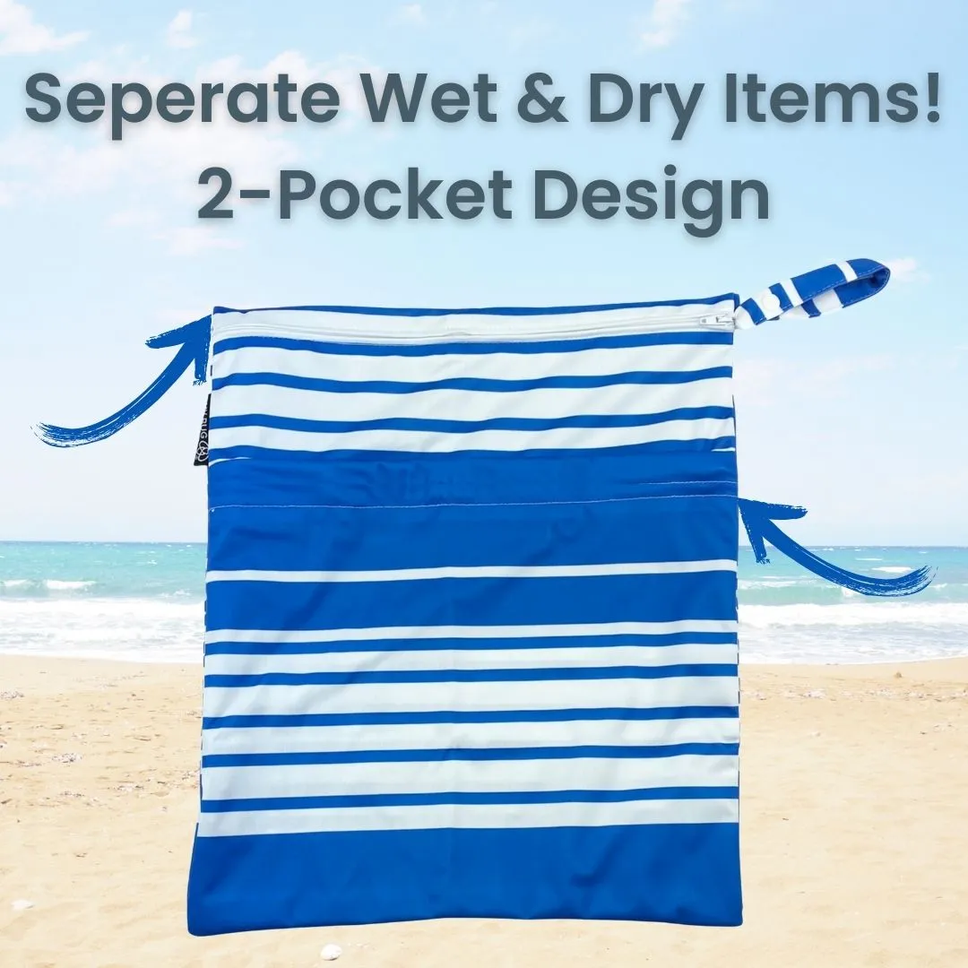 Large Wet Bag (Black & White Palm)