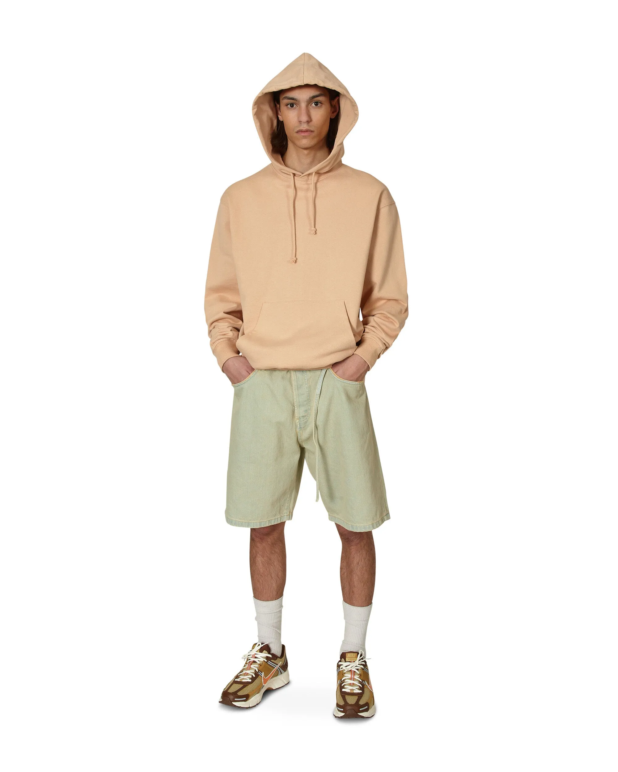 Loose Fit Denim Shorts Yellow