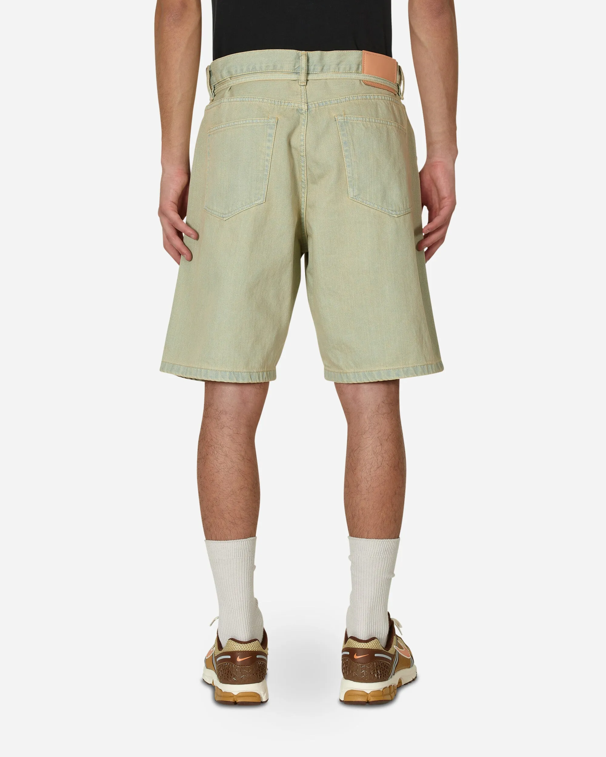 Loose Fit Denim Shorts Yellow