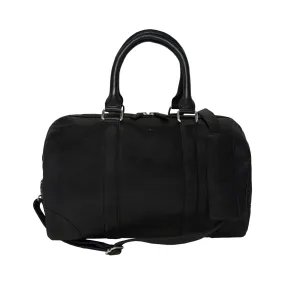 MANDAVA Genuine Leather Unisex Travel Duffel Bag, Shoulder Weekender Overnight Luggage Bag (Black)
