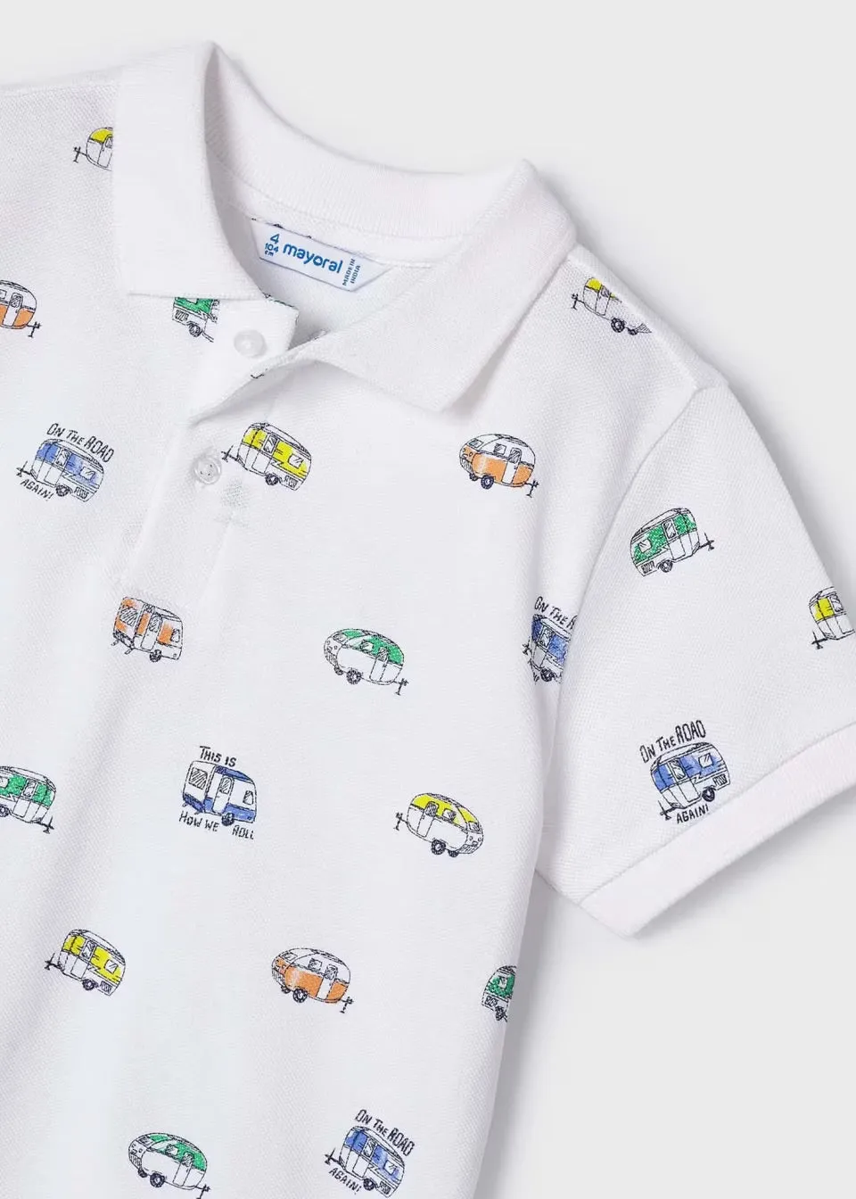 Mayoral Boys Printed Polo Shirt 3107 Caravan