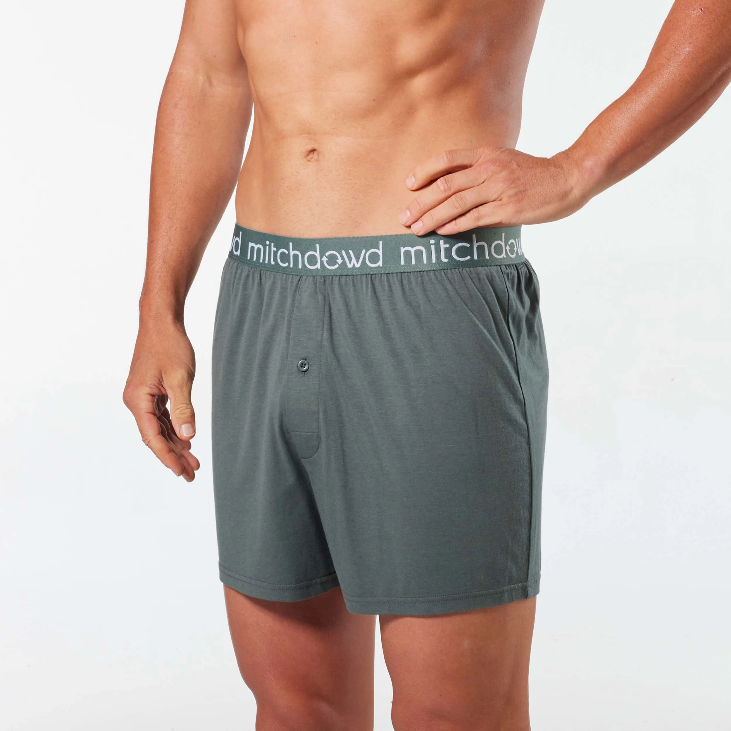 Men's Bamboo Loose Knit Boxer Shorts - Forest