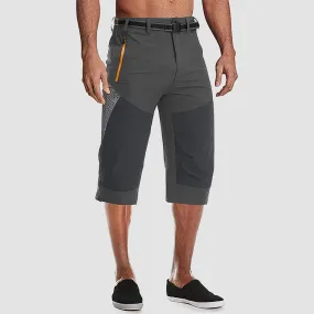 Men's Summer Thin Quick Dry Below Knee Zip Pocket Cargo Shorts for Hiking Fishing Mountaineering