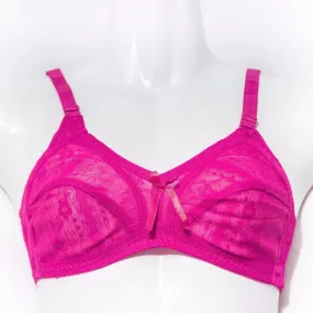 Net Non Padded Bra - Hot Pink - See Through Bra