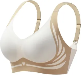 NEW Retails $45 TAIMEI WHITE/CREAM Super Gather Bra Wireless Push-Up Bra Comfortable Gather Bra Lift Bra Women Lingerie Everyday Sports Bras Sz 2XL