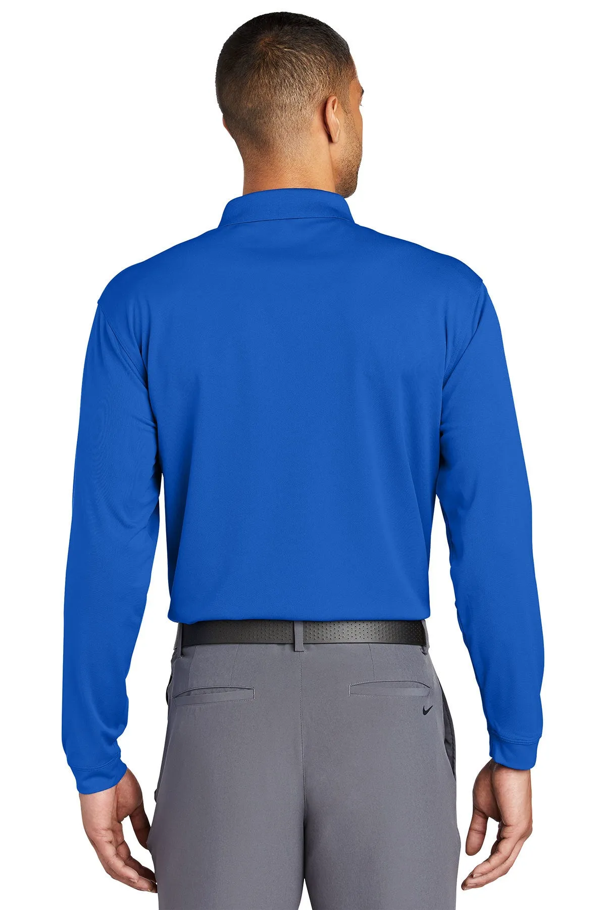 Nike Long Sleeve DriFIT Stretch Tech Custom Polos, Blue Sapphire
