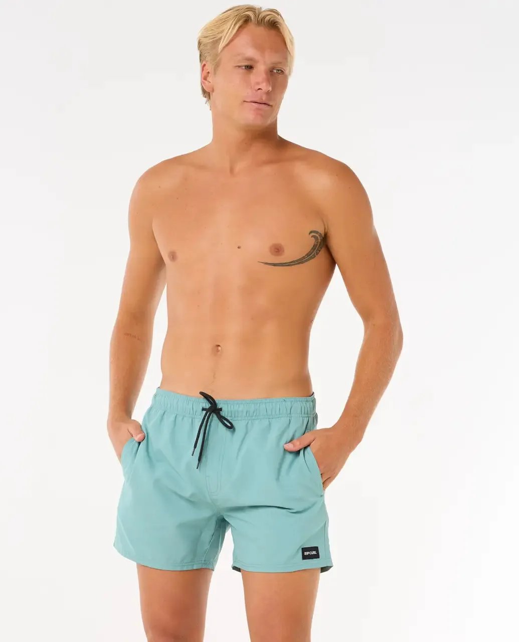 Offset Volley Shorts in Blue Lagoon