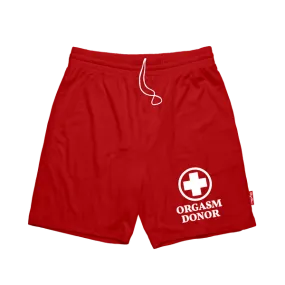 Orgasm Donor Red Shorts