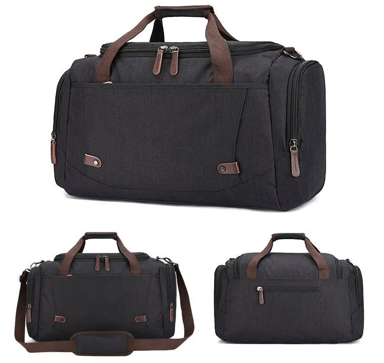 Oxford Multi Pocket Water Resistant Large Capacity Luggage Brown Bags