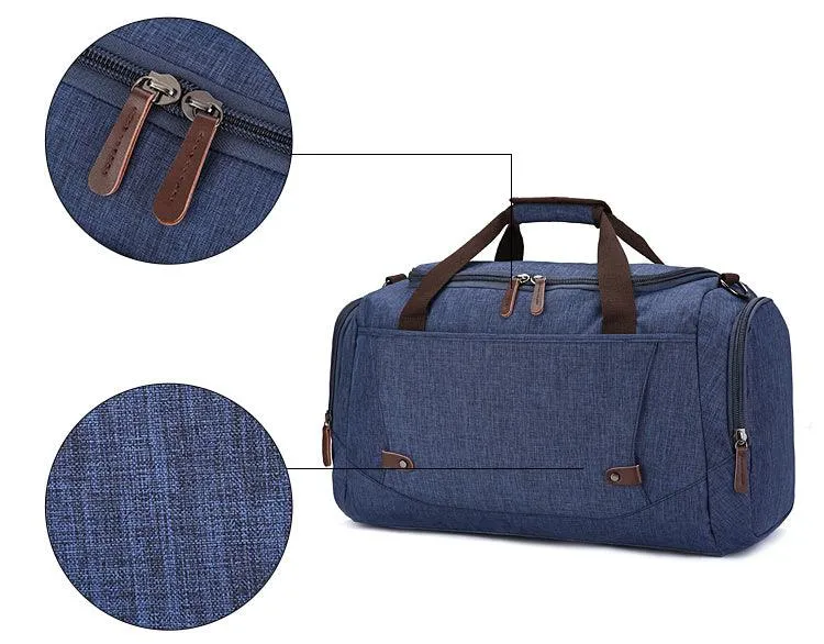 Oxford Multi Pocket Water Resistant Large Capacity Luggage Brown Bags