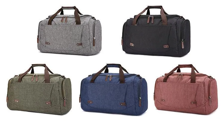 Oxford Multi Pocket Water Resistant Large Capacity Luggage Brown Bags