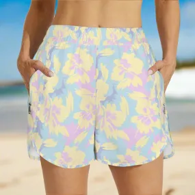 Pastel Washed Blooms Swim Shorts 3" Board Shorts