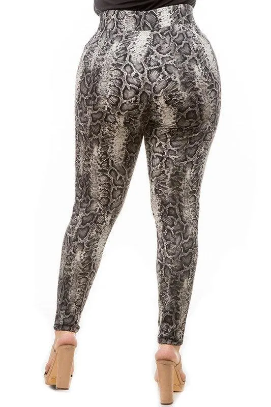 PLUS Printed snake Leggings
