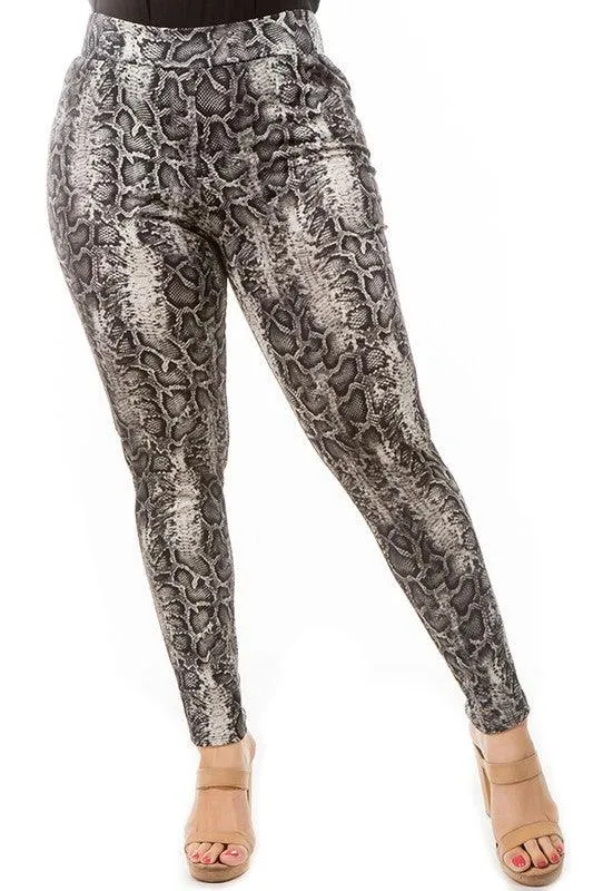 PLUS Printed snake Leggings