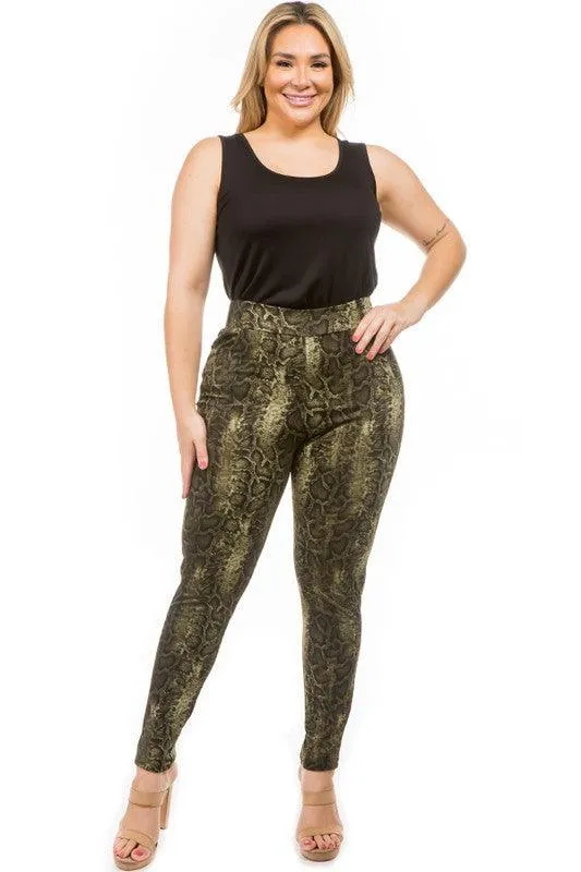 PLUS Printed snake Leggings
